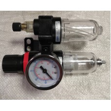 Регулятор давления + фильтр + лубрикатор G1/4 (0,5-8,5bar) для воздушного компрессора